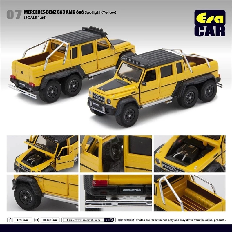 Goedkoop Tijdperk Auto 1 64 Amg G63 6X6 Pickup Truck Off Road Met Melkvee Familie Desert Versie Diecast Model Auto
