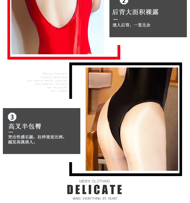 bodysuit women Shiny PVC Hollow Out Bodysuits High Cut Open Crotch Bedroom Couple Sex Games Playsuits Adult Erotic Party Backless Porn Bodysuit pink bodysuit