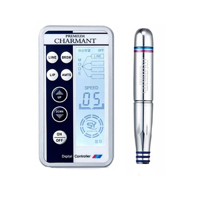 Dermografo Charmant 2 с 50 шт. иглы Digita Professional Micro pigmenacao Charmant Agulhas mts ручка набор легко нажать - Цвет: the blue machine