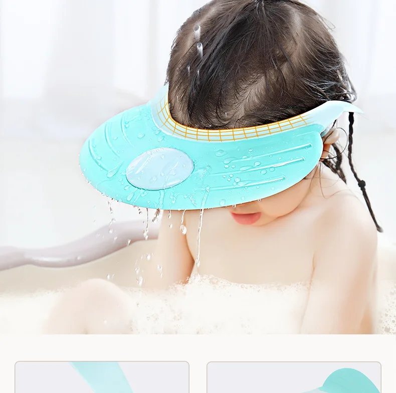 Safe Shampoo Shower Bath Caps Protect Soft Cap Baby Childrens Kids Unisex Hat  shampoo hat for kids