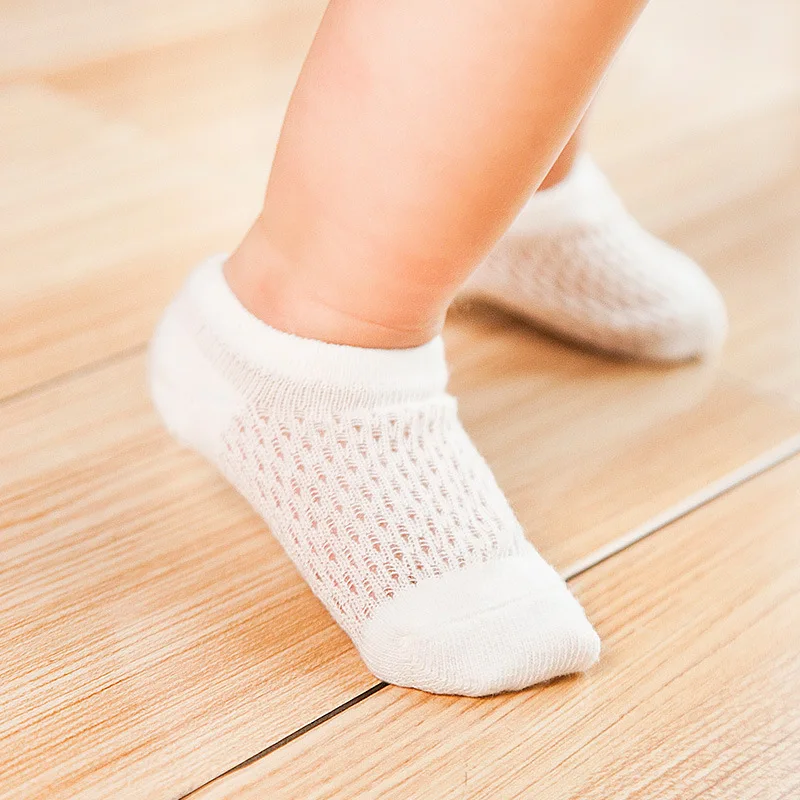 New Style CHILDREN'S Socks Summer Thin Section Combed Cotton Mesh Breathable Organic Cotton Infant Lace Baby No-show Socks