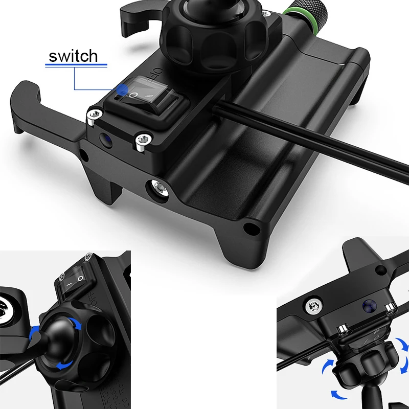 Jtron водонепроницаемый 12-24V мотоцикл телефон крепление с QC3.0 USB зарядное устройство разъем+ вкл/выкл переключатель для всех 3,5 ''до 6,5'' gps/телефон