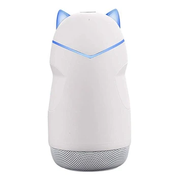 

Portable Wireless Bluetooth Speaker Cute Cat Speakers with LED Night Light Support TF Card for Kids(White)