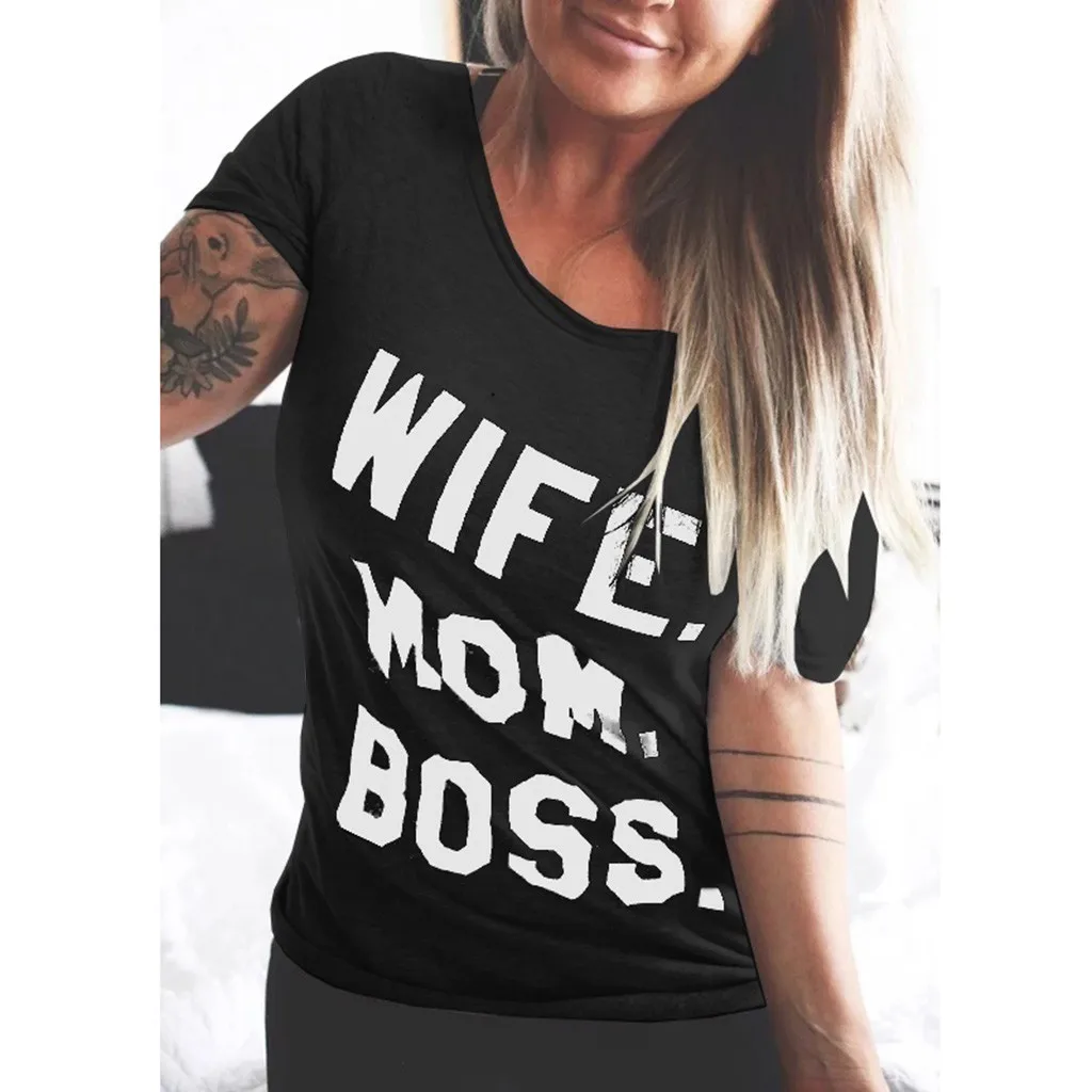 Белая футболка Для женщин в Для женщин футболки Для женщин мама с надписью Boss принт короткий рукав сетчатый топ женский футболка camiseta Mujer