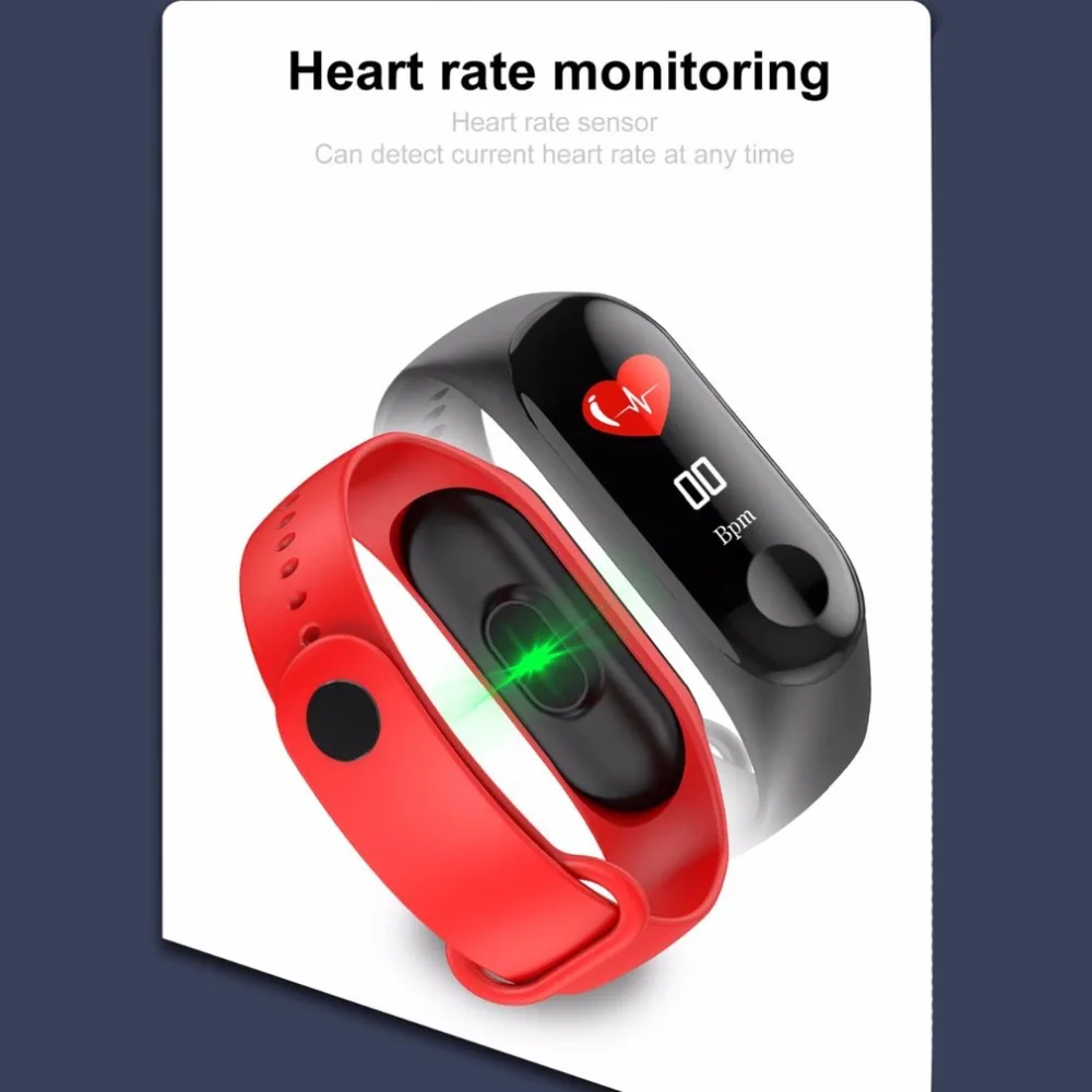 M3 Smart Wristband Bracelet Fitness Tracker Pedometer Blood Pressure Heart Rate Monitor Waterproof Wristband
