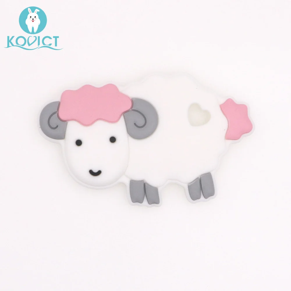 02 Pink Kovict BPA Free 1 шт. силиконовый детский Прорезыватель грызун овца Милые Детские Прорезыватели для зубов игрушки Жевательная форма животных детские товары подарок для кормления - Цвет: 02 Pink