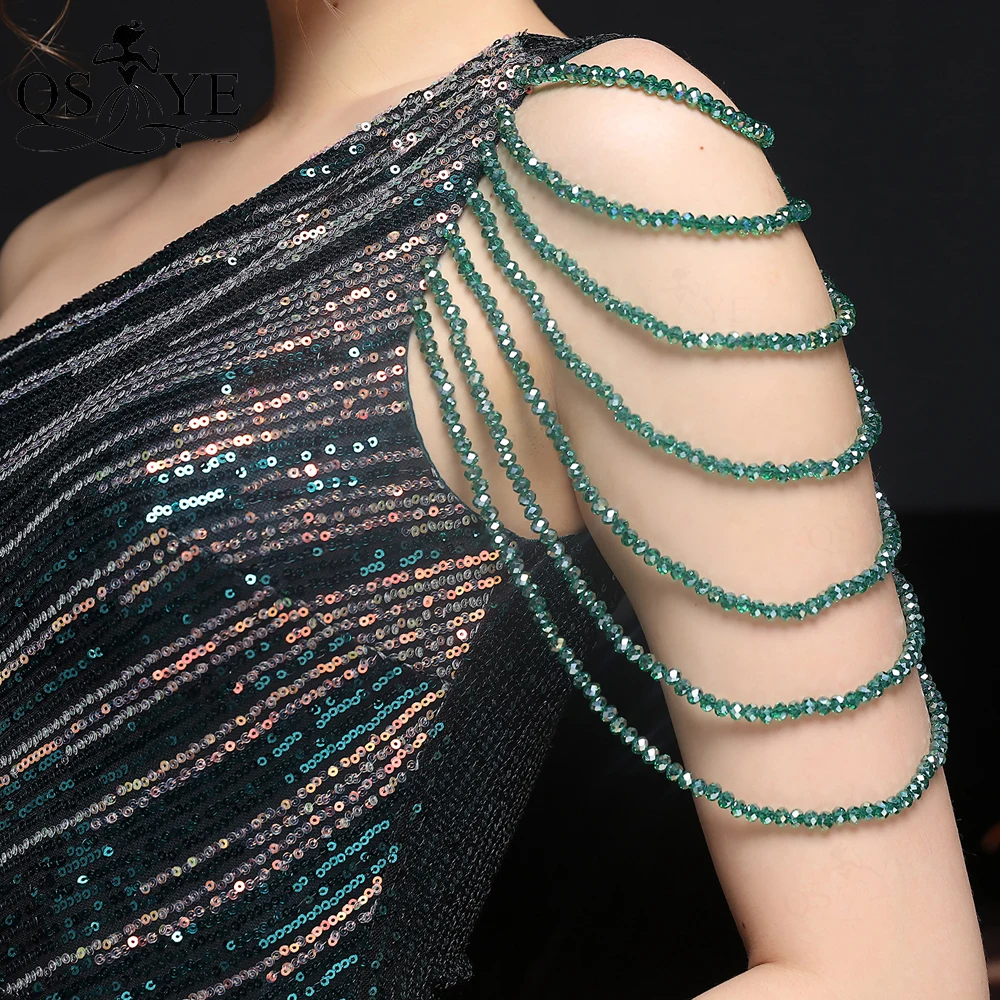 dark green prom dress Crystal One Shoulder Prom Dress Sequin Mermaid Burgundy Evening Gown Sexy Split Beading Straps Fade Sequin RedFormal Party Gown black prom dress
