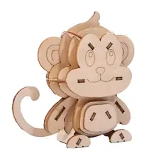 

DIY 3D Animal Puzzle Creative Handmade Wooden Puzzles Toys for Children Adult Model Intellectual Education Deer Monkey Jigsaw