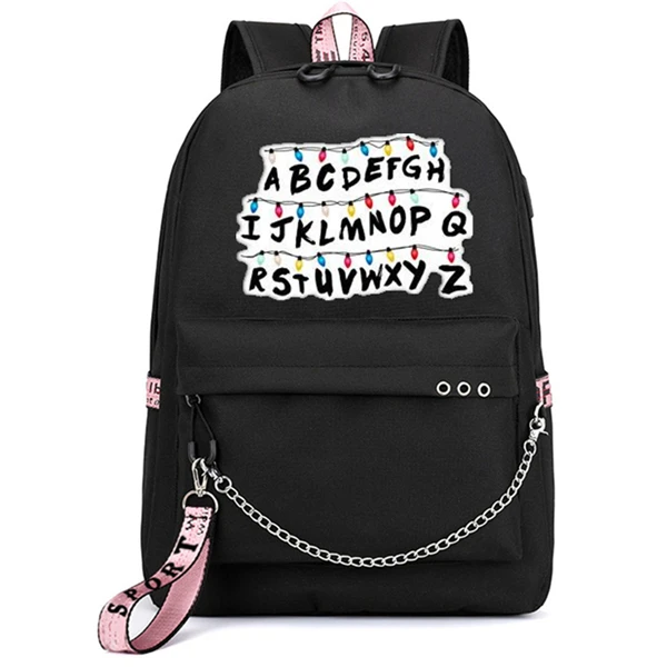 Style 4 Странные Вещи USB рюкзак школьные сумки для книг вентиляторы дорожные сумки ноутбук цепь рюкзак наушники USB порт - Цвет: Style 4