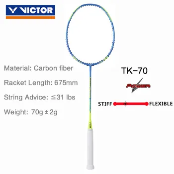 

Original Victor Super Light Badminton Racquet Men Women Badminton Racket 100% Carbon Attack High Tension Tk-66 70