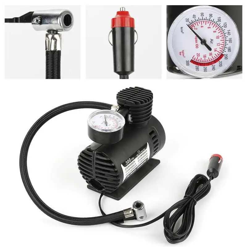 Car Electric Inflation Pump Portable Tyre Air Inflator 300PSI Auto Compressor for Motorcycle Basketball Tires |