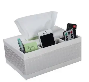 

Multifunction PU Leather Pen Pencil Remote Control Tissue Box Cover Holder Desk Storage Box Container for Home and Office MJ902