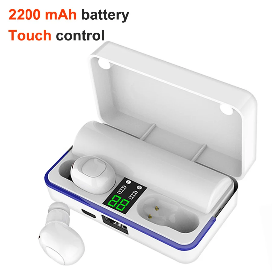 W12 white Tws 5,0 Bluetooth наушники беспроводные наушники Hifi 6D бас стерео гарнитура с шумоподавлением свободные руки бинауральные наушники - Цвет: W12 white
