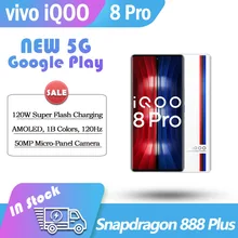Vivo – Smartphone iQOO 8 Pro 5 GSnapdragon 888 Plus, téléphone portable Gaming, NFC, 50mp, charge rapide 120W, AMOLED 120HZ, Google Play, Original, nouveau 