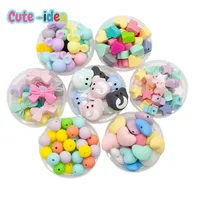 Cute-Idea 10pcs/lot Silicone Teether Beads BPA Free Cartoon Animals Chewable Teething Beads DIY Pacifier Chain Accessories Toys 1