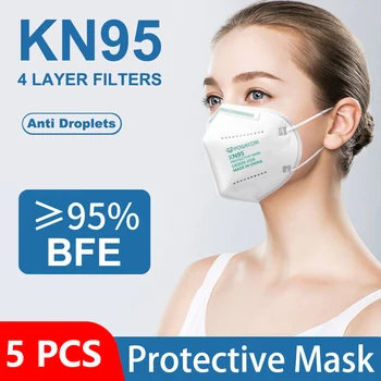 

5 PCS KN95 Mask 5 Layers Anti-dust Dustproof Protective Face Masks FFP2 Respirator Breathable Kn95 Ffp3 Masks Dust Mascarillas