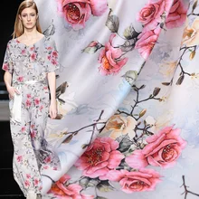 Шелковая ткань с натуральным принтом шелковая подкладка 19 шелковая эластичная атласная ткань cheongsam платье ткань