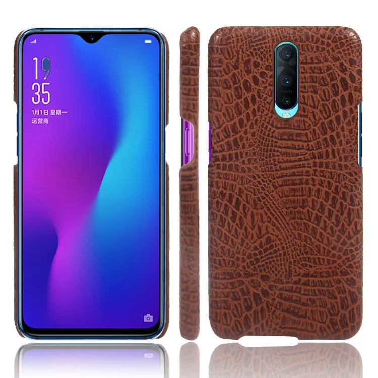 10pcs/lot Alligator Crocodile Skin Leather Back Phone Case For OPPO R15 Dream/Stand A3/IND X/R17 Pro/F9 F9PRO/A11 A7X/Realme 2