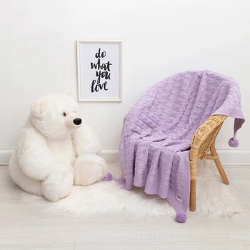 

Knitted blanket "Baby I" Drawing braid, 90x90 cm, lilac 4937545