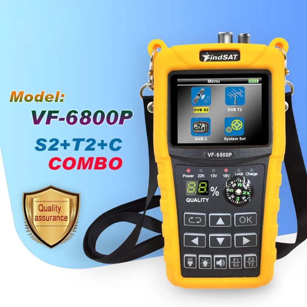 VF-6800 Satellite Finder Meter Dvb-t2/DVB S2/DVB C Combo Sat Dvb t2 Receiver Satfinder 2.4&quotColor LCD Screen | Спорт и