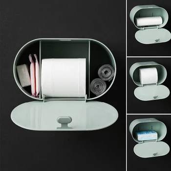 

Tissue Box Storage Box Toilet Tissue Box Household Toilet Paper Holder Hygiene Tray Free Punching Waterproof Paper Creative Tray