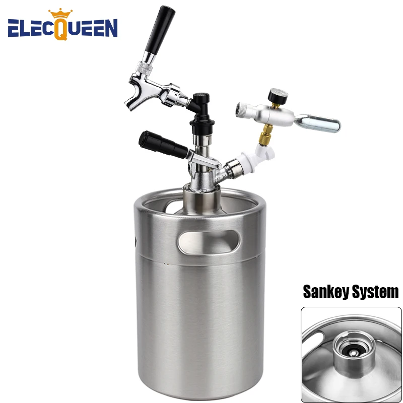 

Mini Keg with Sankey "D" System,5 Liter Stainless Steel Beer Growler Keg D Type Beer Spear Dispenser Draft Beer Perfect Solution
