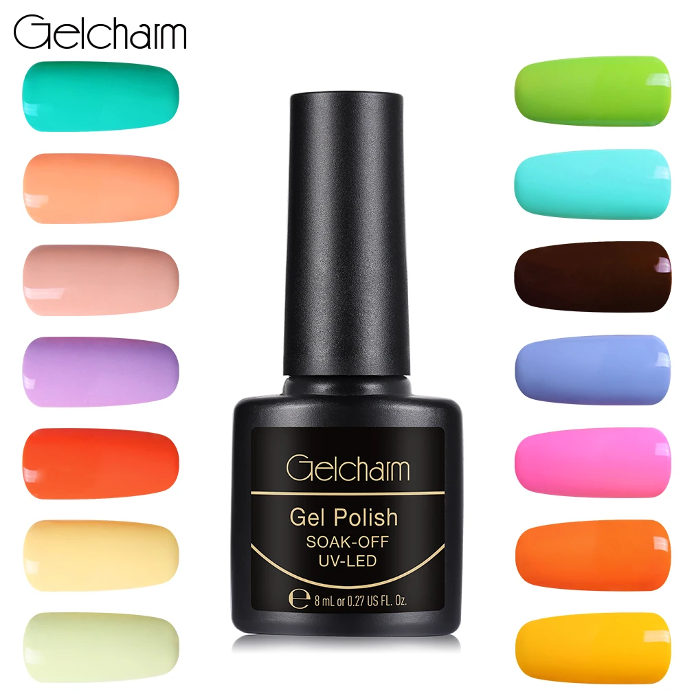 

Gelcharm 8ML Macaron Color Series Nail Gel Polish Lacquer Varnishes UV LED Soak Off Nail Gel Polish Art Manicure Salon