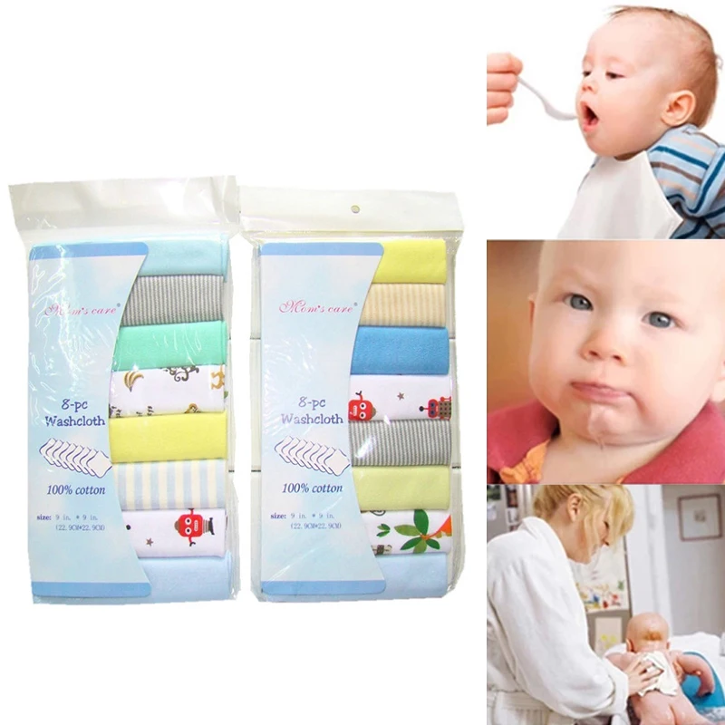 8 шт./упак., хлопковые полотенца для новорожденных, слюнявчик, полотенце для кормления, Bebe Toalha, тканевый носовой платок, Детская мочалка