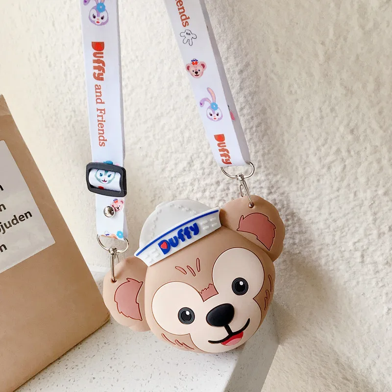 Универсальная сумка Duffy bear, кошелек, сумка для airpods, монета, помада, шеллимея, сумка через плечо, кобура, подарок для девочки+ длинный ремень