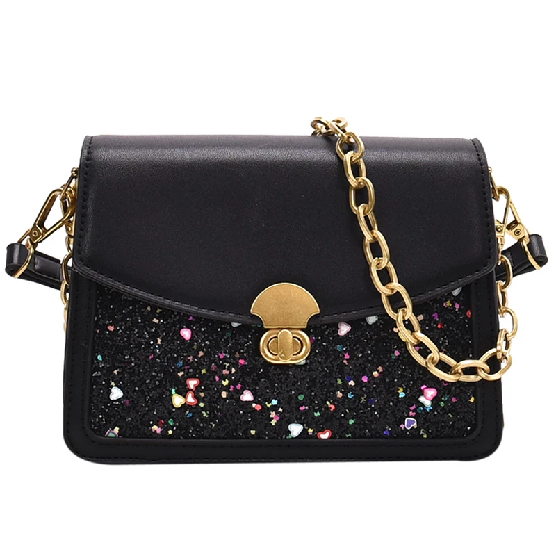 

191214 iVog New Arrival Everyday Female Crossbody Shoulder Handbag Black Red Chain Hand Bags for Women 2019