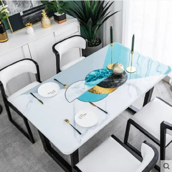 

Table coffee table pads colored plastic pvc crystal plate nordic waterproof oil-proof disposable wash ironing tablecloth