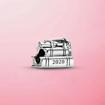 

HIgh Quality 925 Sterling Silver 2020 Graduation Books Charm Beads Fit Original Pamura Charm Bracelet S925 Jewelry Gift