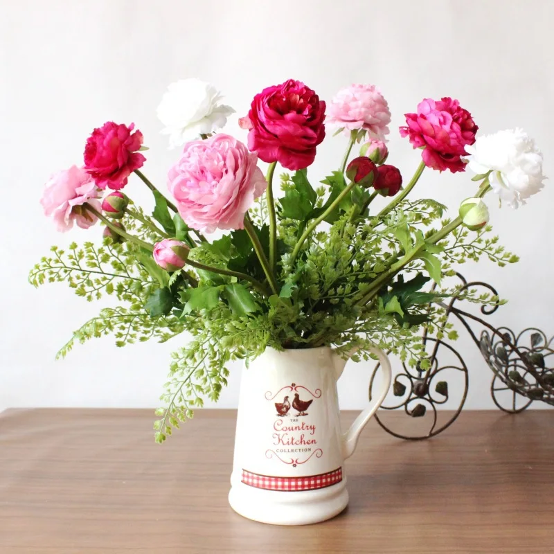 

2 Head Melaleuca Dew lian yang Peony Genuine Imitation Flowers Silk Flower Preserved Fresh Flower Decorative Flower Wholesale Gu