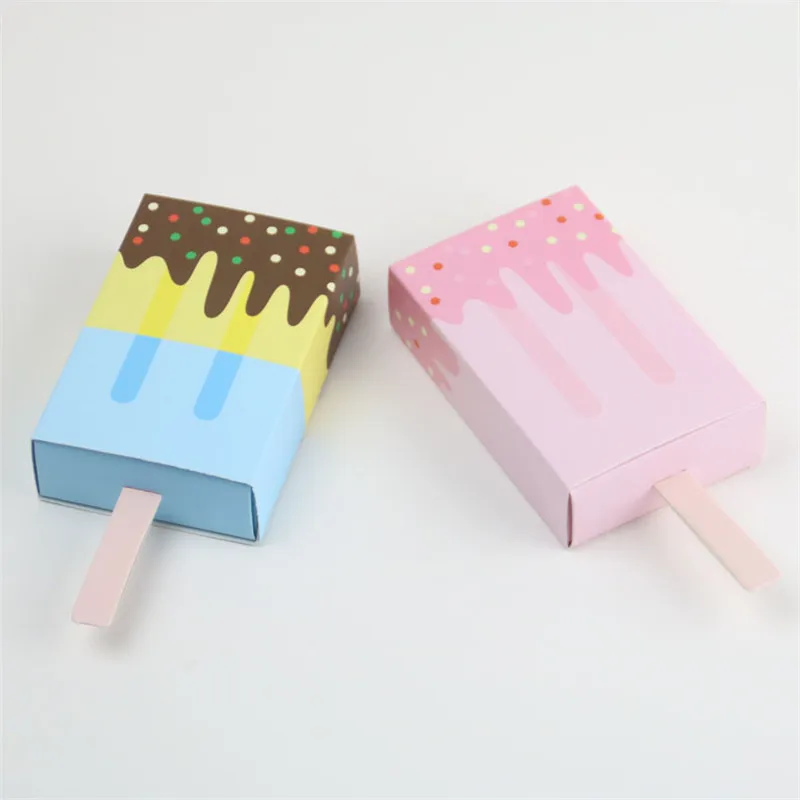 

Ice Cream Shape Gift Boxes Birthday Party Candy Box Cartoon Drawer Creative paper gift bag Candy Box