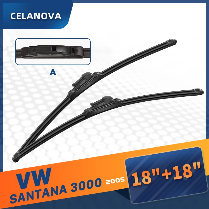 CELANOVA Windshield Wiper Blade For VW Volkswagen SANTANA 3000 2005 18"+18" Frameless Windscreen Rubber wipers | Автомобили и