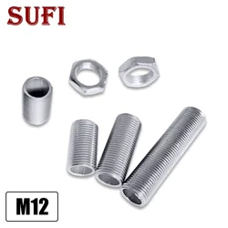 5pcs M12*1 Hollow Screw Full Tube Screw Nut Galvanized Table Lamp Chandelier Floor Light Bedside Lamp DIY Lighting Fixture