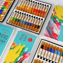 Conjunto de escova profissional 12ml dos tubos das tintas acrílicas artista desenho pintura pigmento
