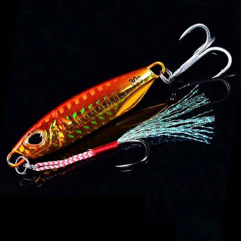 

15g Artificial Bait Reusable Metal Sinking Casting Lure Jigging Spoon Fishing Accessories With 2 Fishhooks