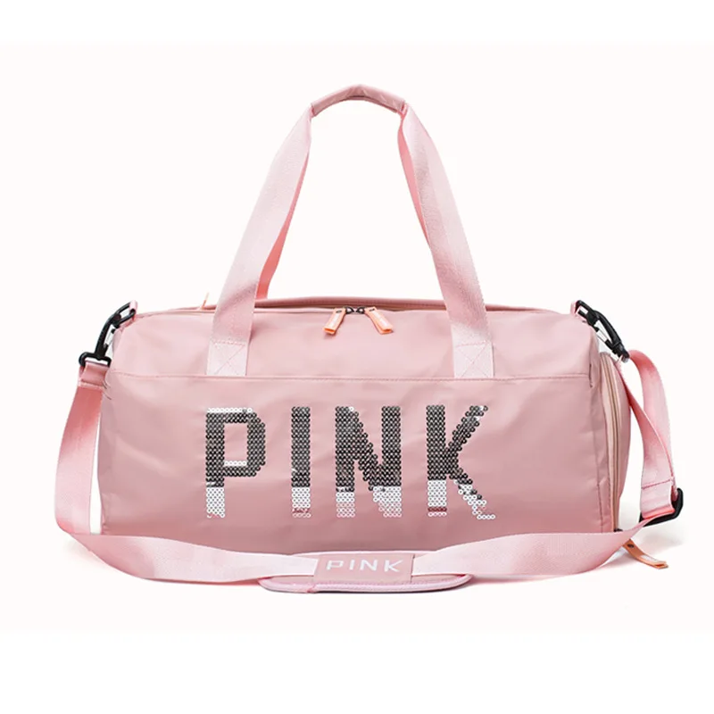 

2019 New Style Sequin Large Capacity Travel Bag Wet And Dry Separation Gym Bag for Both Men And Women Portable Shoulder Bag Whol
