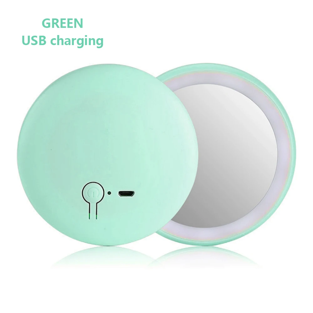 Makeup MirrorLight Artifact Pro Lady LED Beads Photography Light Beauty Tools For Photo Fill light Battery& USB Mini Mirror - Цвет: Green USB