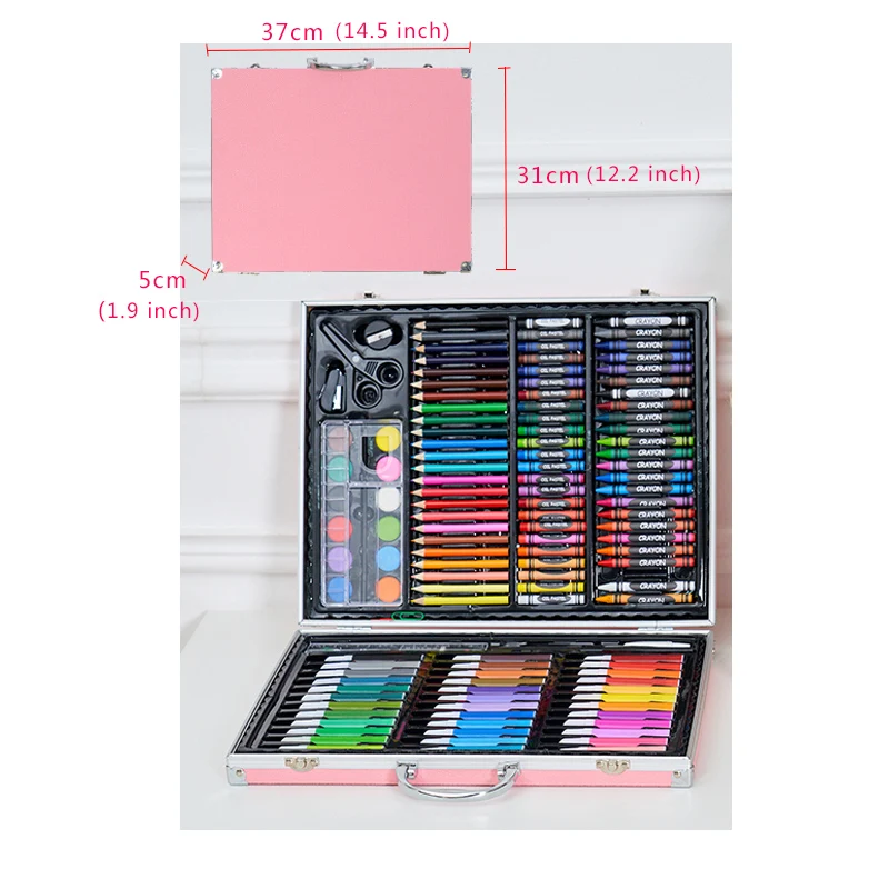 150 Pcs Aluminum Box Drawing Set Colored Pencil Watercolor Markers For Painting Professional Children Drawing Pen Art Supplies