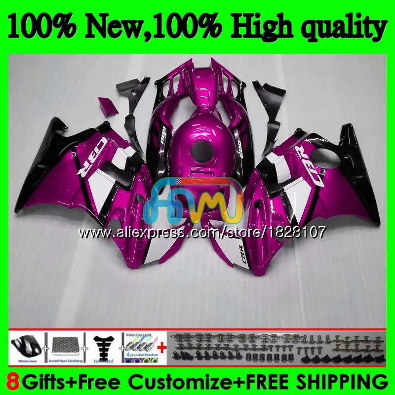 600CC Металл розовое обтекатель для HONDA CBR600F3 CBR 600 FS 600F3 600FS 3BS. 181 CBR600 F3 91 92 93 94 1991 1992 1993 1994 комплект+ майка