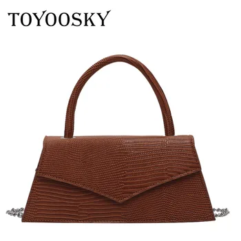 

TOYOOSKY Fashion lizard pattern ladies square handbags simple ladies chain crossbody bag high quality pu leather shoulder bags