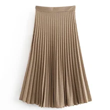 Fandy lokar клетчатые юбки с принтом, женская модная свободная плиссированная юбка, женские элегантные юбки до середины икры на молнии, женские IY