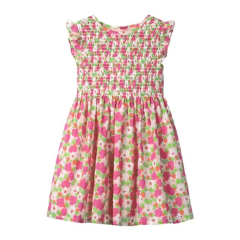 

Little maven Baby Girls Dress Floral Print Children Party Dresses Vestidos Little Girls Beach Vest Daily School Dress Cotton