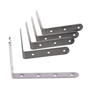 

4 x Stainless Steel Shelf Support Corner Brace Angle Bracket 100X100mm & 1x 125X75mm L Shape Stainless Steel