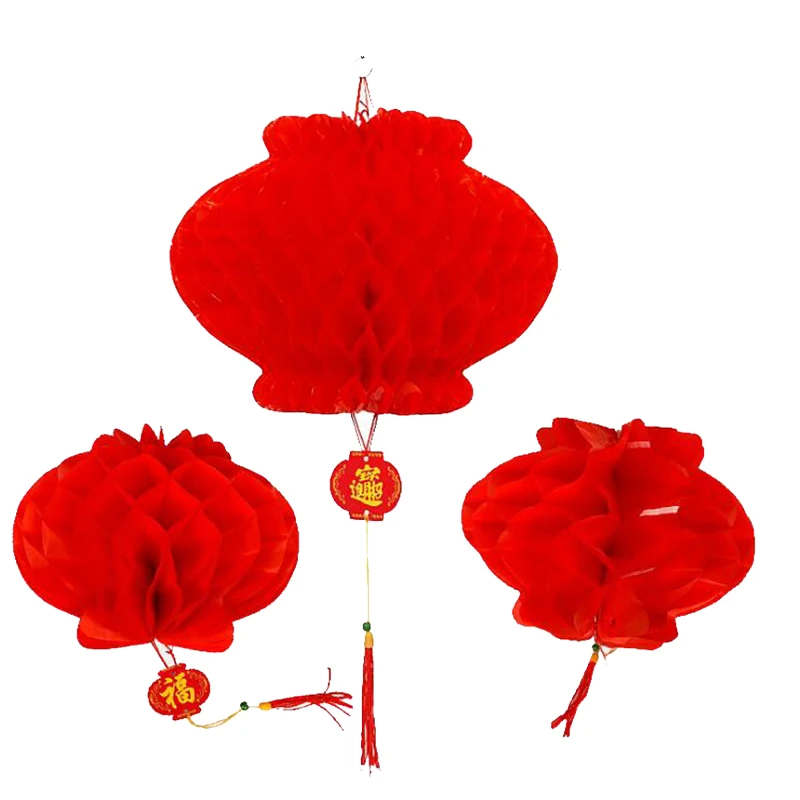 1 шт 15 см-48 см Традиционный китайский красный бумажный фонарик для Новогоднее Рождественское украшение повесить водонепроницаемый фестиваль фонарь s