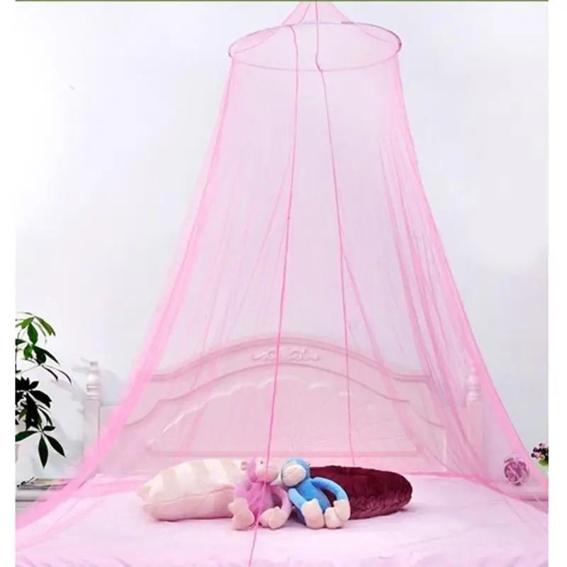 Pink Круглая сетка для кровати, москитная сетка, отпугивающая насекомых, 250 см, для дома и жизни, красочная, для спальни, элегантная, романтичная, для лета - Цвет: Pink