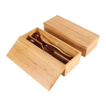 

Bamboo Cutlery Storage Box Wooden Storage Container For Tableware Cosmetics For Kitchen Accessories Tools Dropshipping