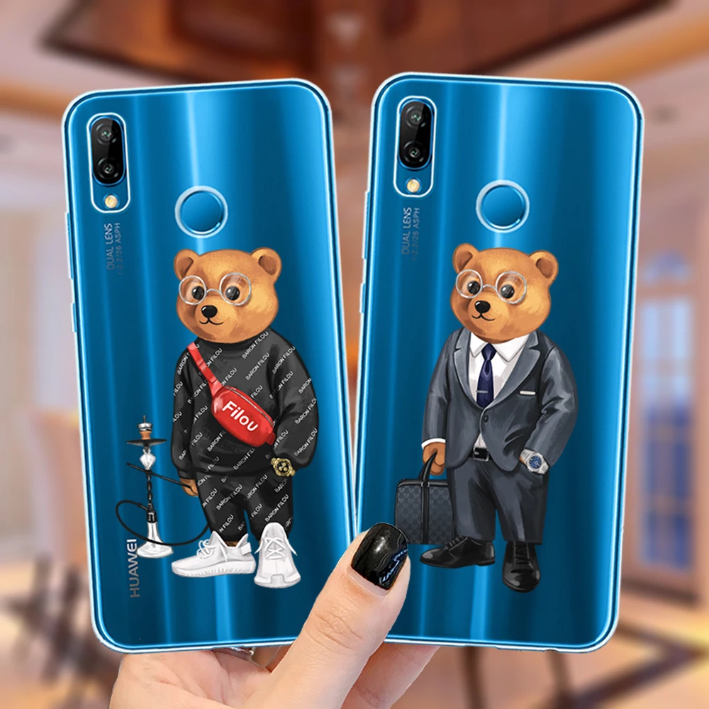 phone case for huawei Cartoon Cute Elk Merry Christmas Santa Claus Deer Soft TPU Silicone Phone Case Cover For Huawei P30 P10 P20 P40 Lite E Pro Huawei dustproof case